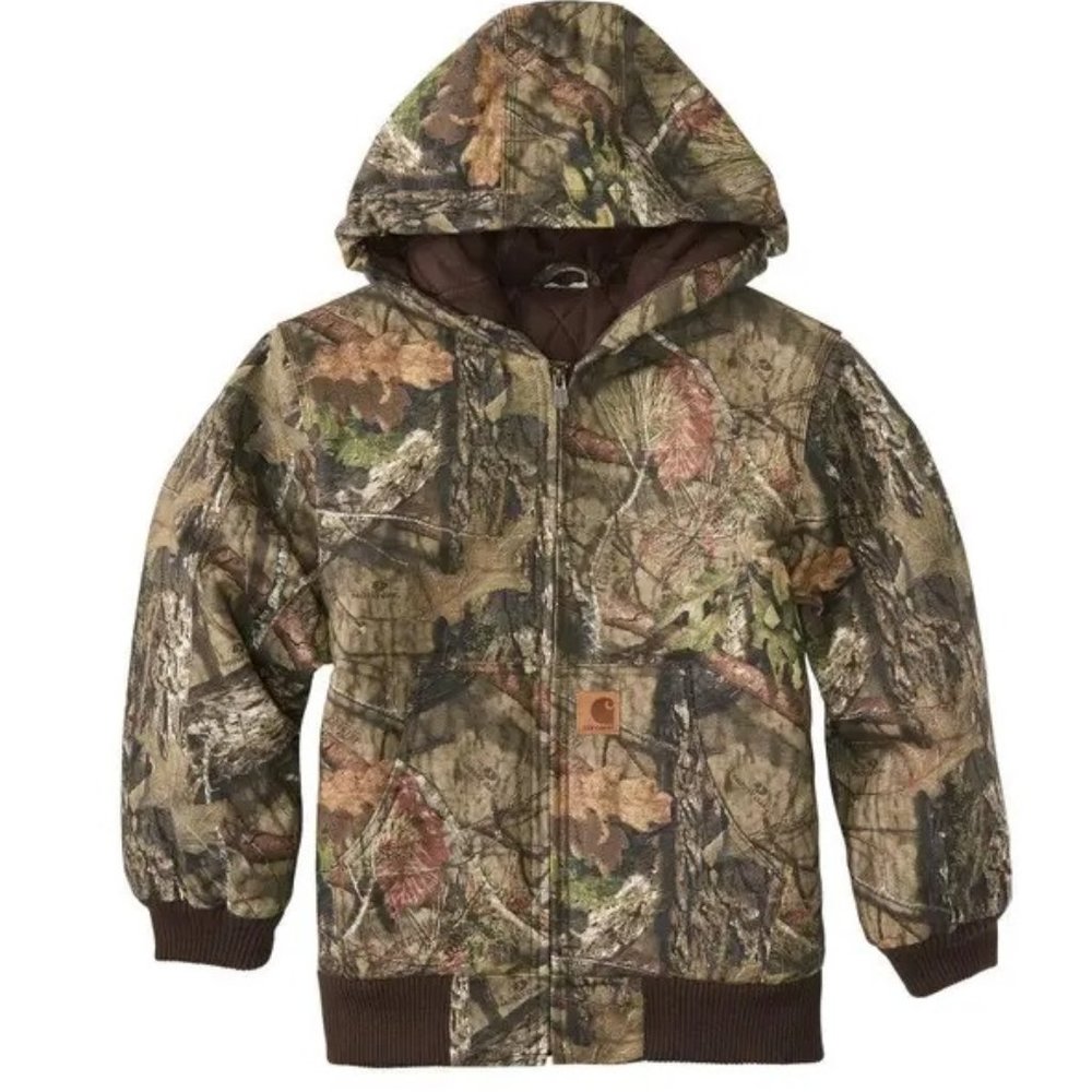 Carhartt Boy's Canvas Insulated Hooded Camo Active Jacket - 10/12